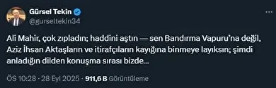 chpli tekinden ali yetenekli basarira sert reaksiyon agzinizdan dokulenler camur degil lagim olmus 1 b9lrRM6k