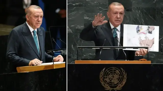 Cumhurbaşkanı Erdoğan BM Genel Şurası’nda İsrail soykırımını anlattı: Bu insanlığın taban noktası cumhurbaskani erdogan bm genel surasinda israil soykirimini anlatti bu insanligin taban noktasi 7zdKahhn.webp