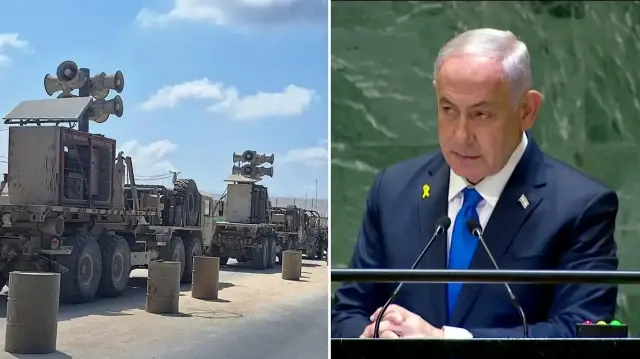 Gazze’de yeni zulüm: Soykırımcı Netanyahu’nun BM’deki konuşması hoparlörle dinletilecek gazzede yeni zulum soykirimci netanyahunun bmdeki konusmasi hoparlorle dinletilecek L7xPUt2A.webp
