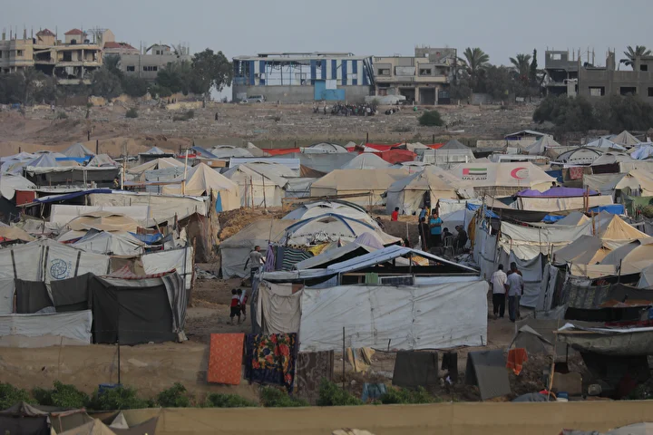 israil akinlari nedeniyle bureyc kampina goc eden filistinliler 0 uKwOAKV1
