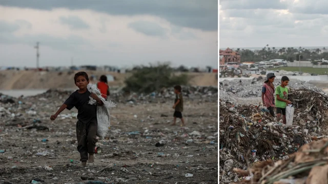israil taarruzlari altindaki gazzede cocuklar ailelerinin gecimine takviye olmak icin cop topluyor 6eiwhmZA.webp