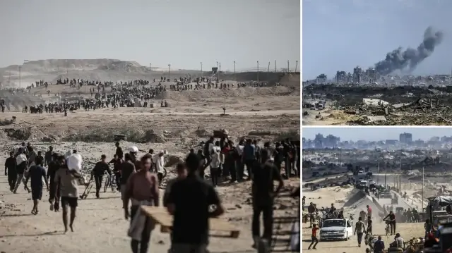 israilin taarruzlarindan kacan filistinlilerin kuzeyden guneye gocu devam ediyor kTLRU4Kf.webp