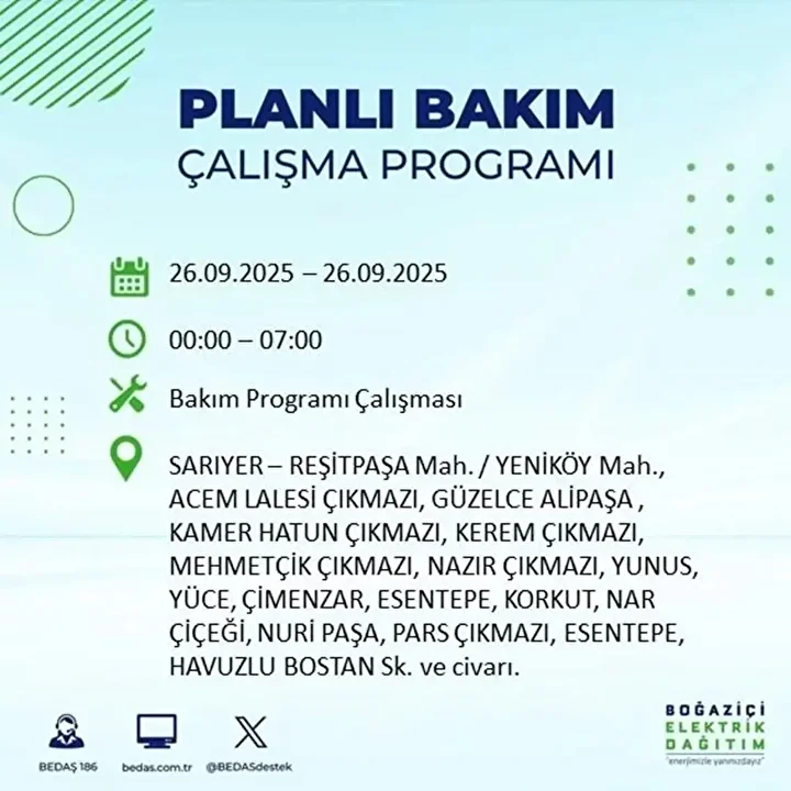 istanbulda 26 eylulde 23 ilcede elektrik kesintisi 21 6DWNULOg