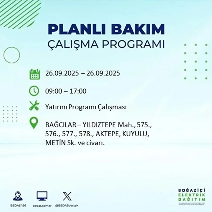 istanbulda 26 eylulde 23 ilcede elektrik kesintisi 37 uCmsBcrK