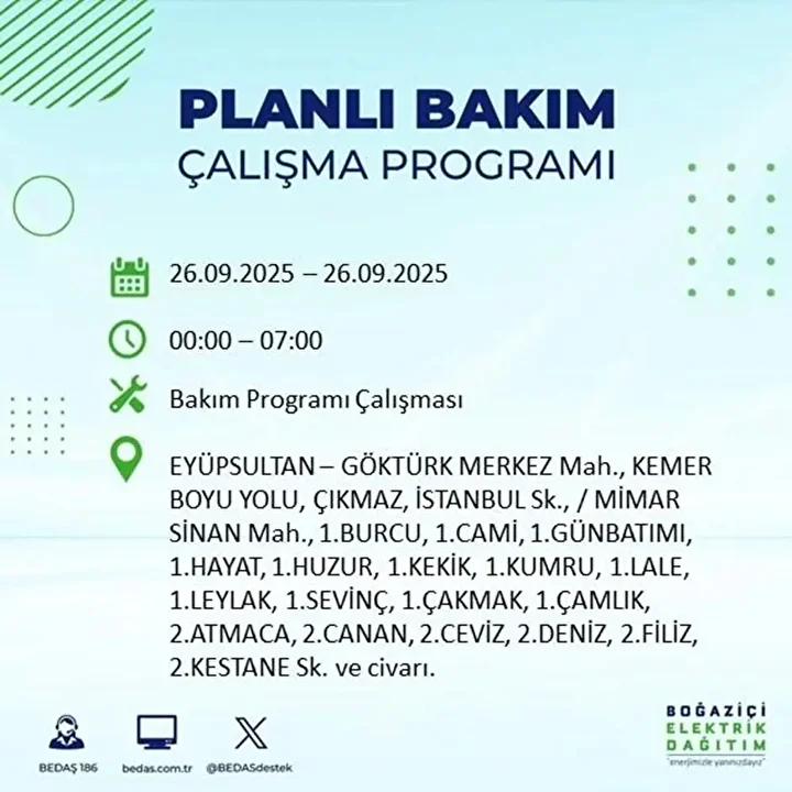 istanbulda 26 eylulde 23 ilcede elektrik kesintisi 49 puK9Phqv