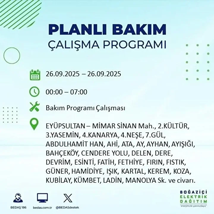 istanbulda 26 eylulde 23 ilcede elektrik kesintisi 50 YY4UkC25