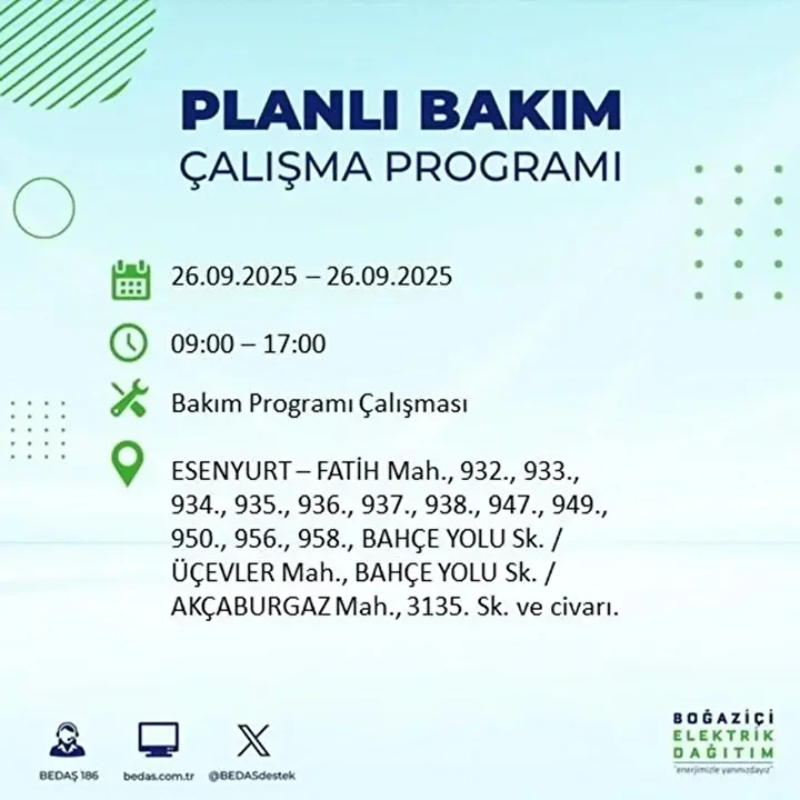 istanbulda 26 eylulde 23 ilcede elektrik kesintisi 57 pEVfR8ej
