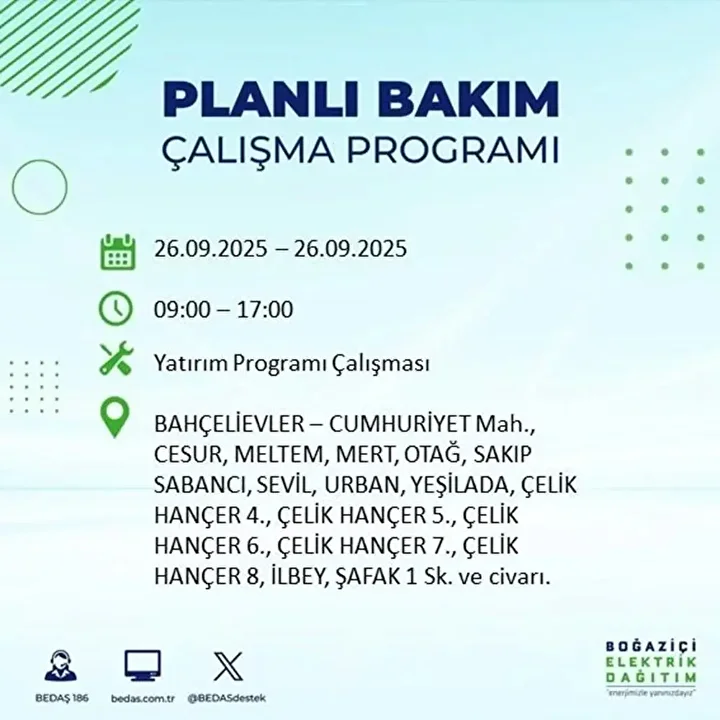 istanbulda 26 eylulde 23 ilcede elektrik kesintisi 77 Zs6MtCXQ