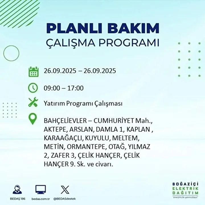 istanbulda 26 eylulde 23 ilcede elektrik kesintisi 81 YD7TUYwO