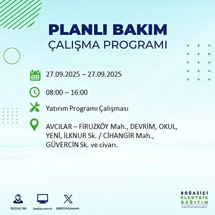 istanbullular dikkat 14 ilcede elektrik kesintisi yapilacak 1