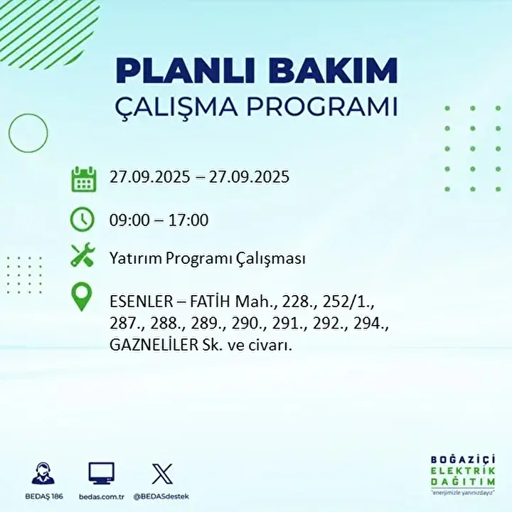 istanbullular dikkat 14 ilcede elektrik kesintisi yapilacak 16 pgjHsptU