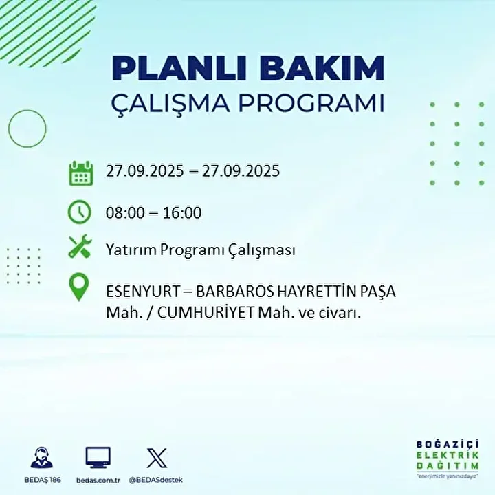 istanbullular dikkat 14 ilcede elektrik kesintisi yapilacak 17 lPNE3L2T