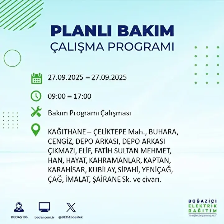 istanbullular dikkat 14 ilcede elektrik kesintisi yapilacak 22 DgYmcMFp