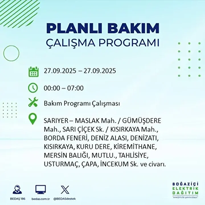 istanbullular dikkat 14 ilcede elektrik kesintisi yapilacak 25 9Dh27ysl