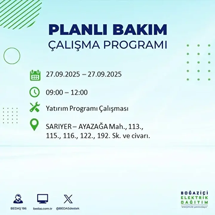 istanbullular dikkat 14 ilcede elektrik kesintisi yapilacak 26