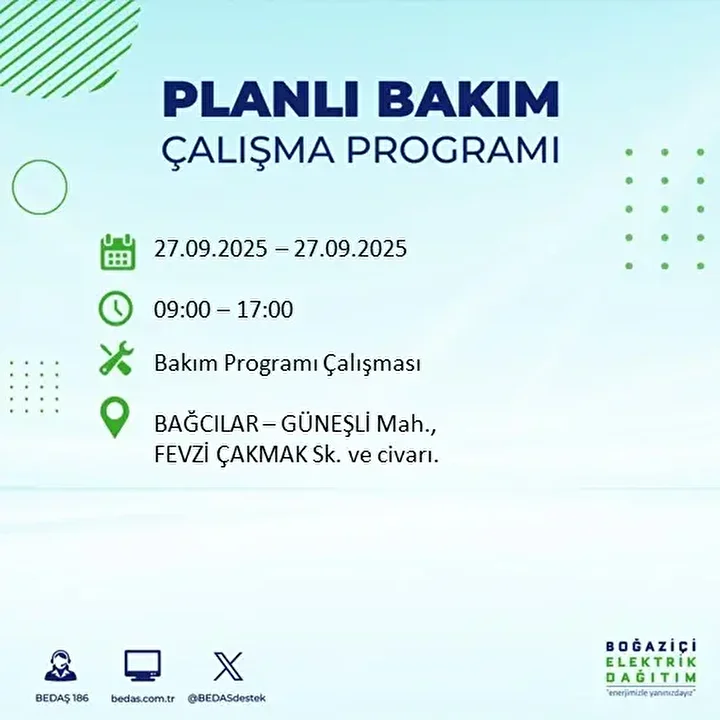 istanbullular dikkat 14 ilcede elektrik kesintisi yapilacak 6 tnQswseW