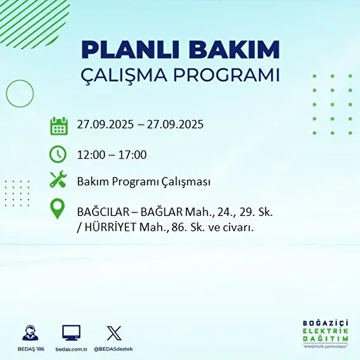 istanbullular dikkat 14 ilcede elektrik kesintisi yapilacak 7