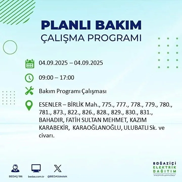 istanbulun 22 ilcesinde elektrik kesintisi 9 saat surecek 20 Wbbs9qES
