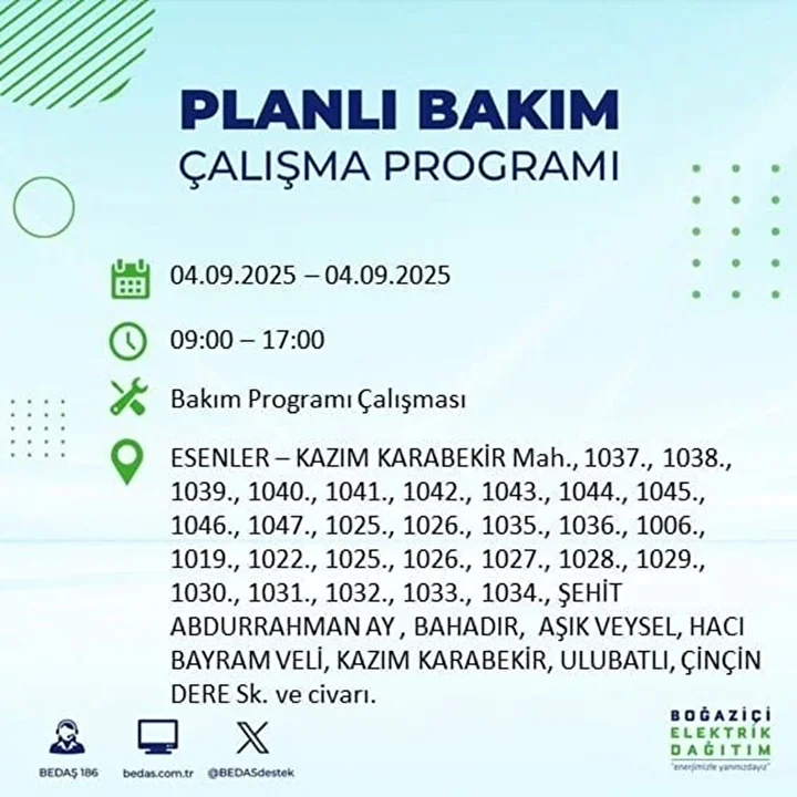 istanbulun 22 ilcesinde elektrik kesintisi 9 saat surecek 21 afe7HnGP