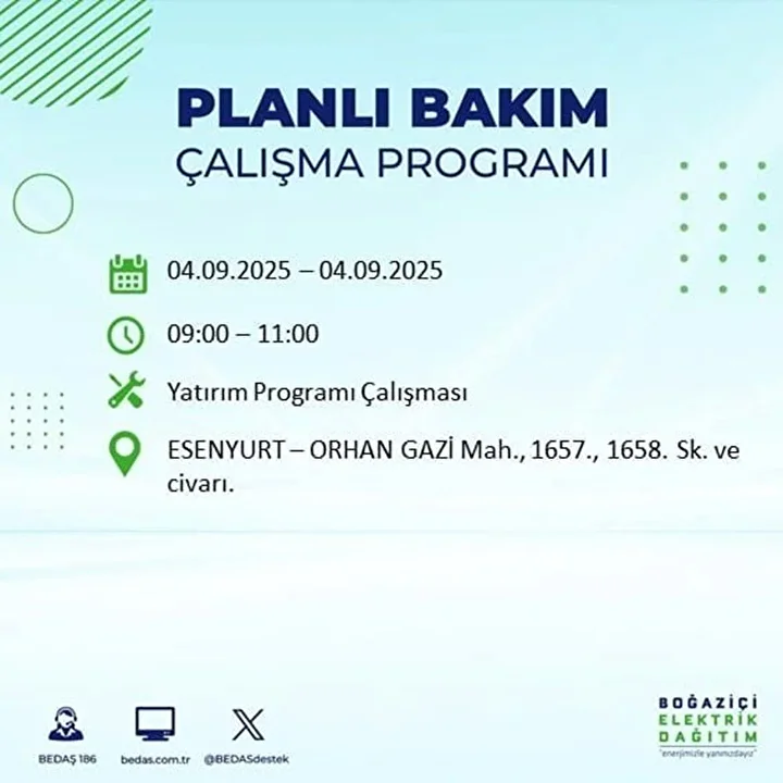 istanbulun 22 ilcesinde elektrik kesintisi 9 saat surecek 24