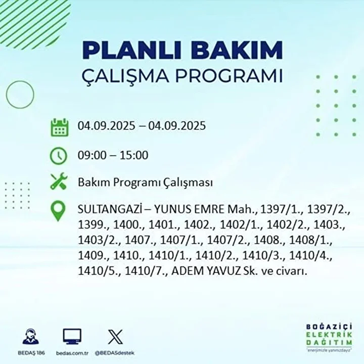 istanbulun 22 ilcesinde elektrik kesintisi 9 saat surecek 43