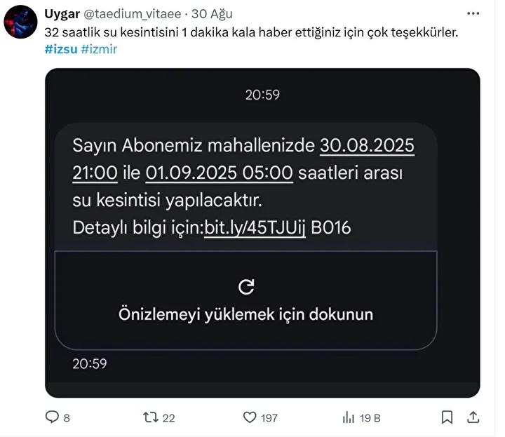 izmirde yuzlerce mahalle 32 saat susuz kaldi vatandas toplumsal medyadan yardim istedi afrikada su 5nCucrCA