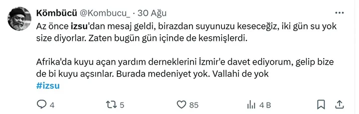 izmirde yuzlerce mahalle 32 saat susuz kaldi vatandas toplumsal medyadan yardim istedi afrikada su rel6MUey