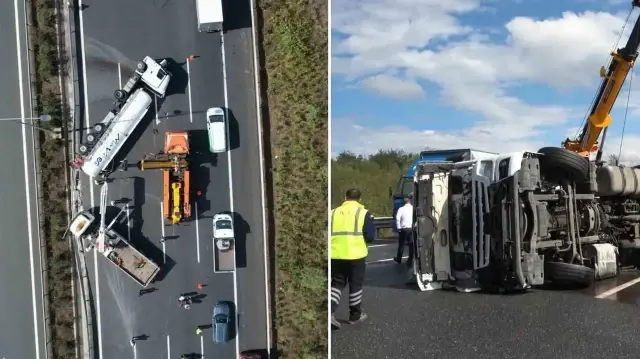 kuzey marmara otoyolunda tir devrildi trafik kilitlendi tir soforu yaralandi ky4vNWLa.webp