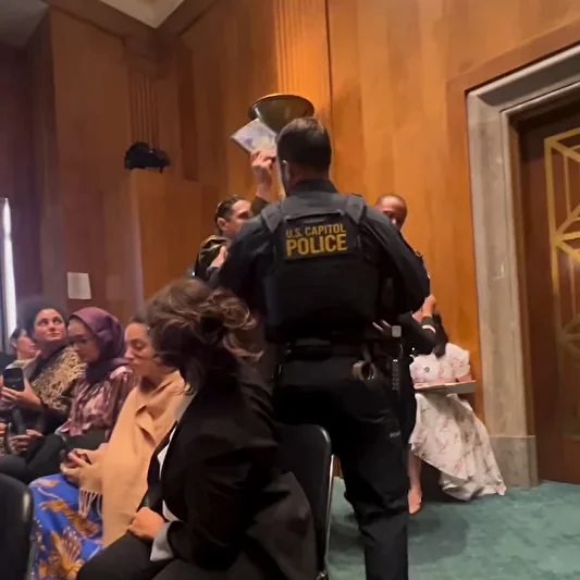 Senatoda İsrail'e 'terörist' deyip ABD'yi soykırımla suçlayan rütbeli savaş gazileri yaka paça tutuklandı: Ayağa kalk Amerika 1 senatoda israile terorist deyip abdyi soykirimla suclayan rutbeli savas gazileri yaka paca tutuklandi ayaga uE1ibgmF