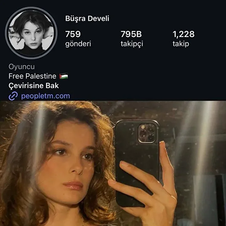 Ünlü oyuncu Büşra Develi'den dikkat çeken adım: Toplumsal medya biyografisine Filistin bayrağı ekledi 3 unlu oyuncu busra develiden dikkat ceken adim toplumsal medya biyografisine filistin bayragi ekledi 2 A5lJfWbj