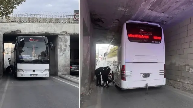 Ağrı 1970 SK kadro otobüsü Kayseri’de alt geçitte sıkıştı agri 1970 sk kadro otobusu kayseride alt gecitte sikisti iCIrLzLk.webp