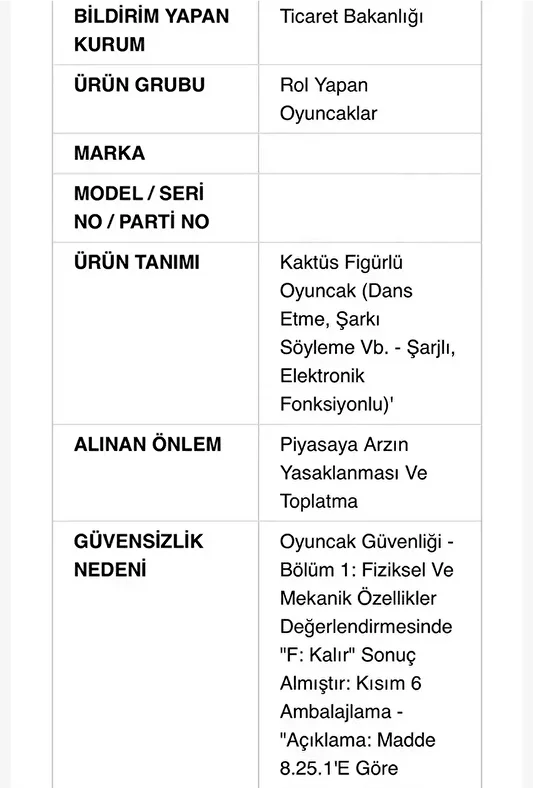 bakanlik inancsiz buldu taninan cocuk oyuncagi piyasadan toplatiliyor 0 vAwtkkbN