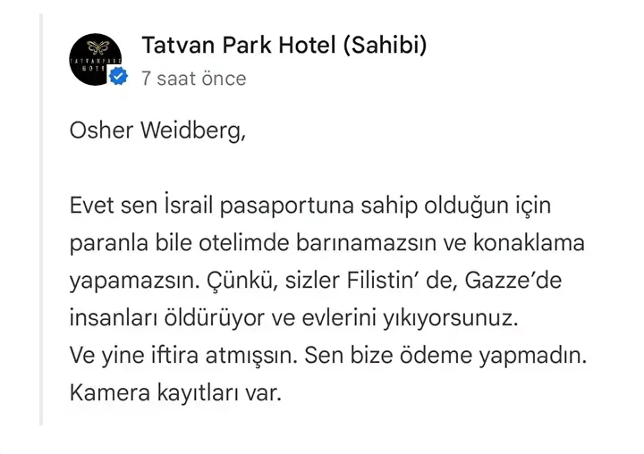 bitliste israil vatandasi otele alinmadi siyonistler barinamaz 2 2Ol6D3fD