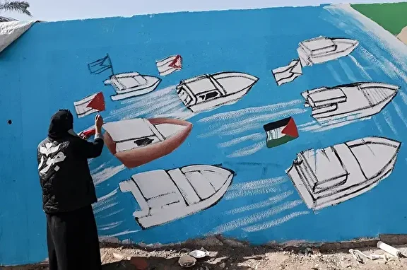 gazzedeki filistinli ressamlardan kuresel sumud filosuna duvar fotografli tesekkur 1 jw7pfQrh