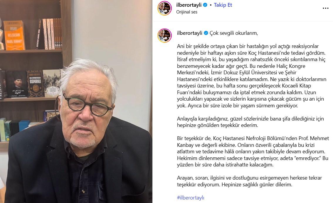 İlber Ortaylı'dan sıhhat durumuna ait açıklama 1 ilber ortaylidan sihhat durumuna ait aciklama 0 2l7Qu6b4