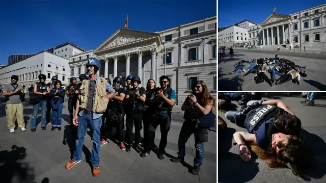 ispanyada bu kere foto muhabirleri israili protesto etti celik yelek ve kasklarla aksiyon gerceklestirdi dkQjDUJ1.webp
