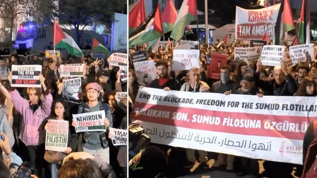 İsrail Başkonsolosluğu önünde protesto yapıldı israil baskonsoloslugu onunde protesto yapildi bMYBbing.webp