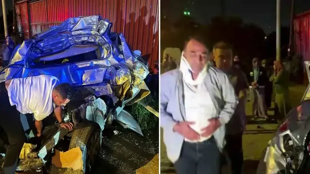sakaryada araba kagit uzere ezildi sofor yuruyerek ambulansa gitti X6qbj24N.webp