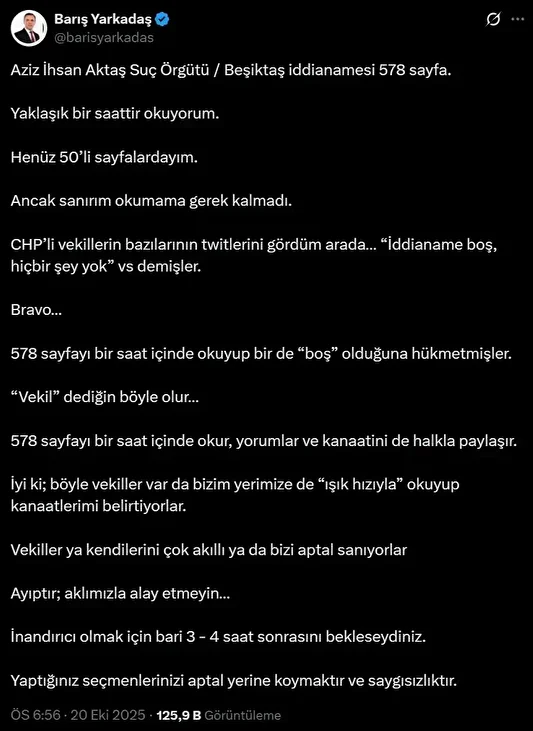 baris yarkadastan 587 sayfalik iddianameyi yarim saatte okuyan chpli vekillere secmenlerini aptal yerine koyuyorlar iS9OaDRj