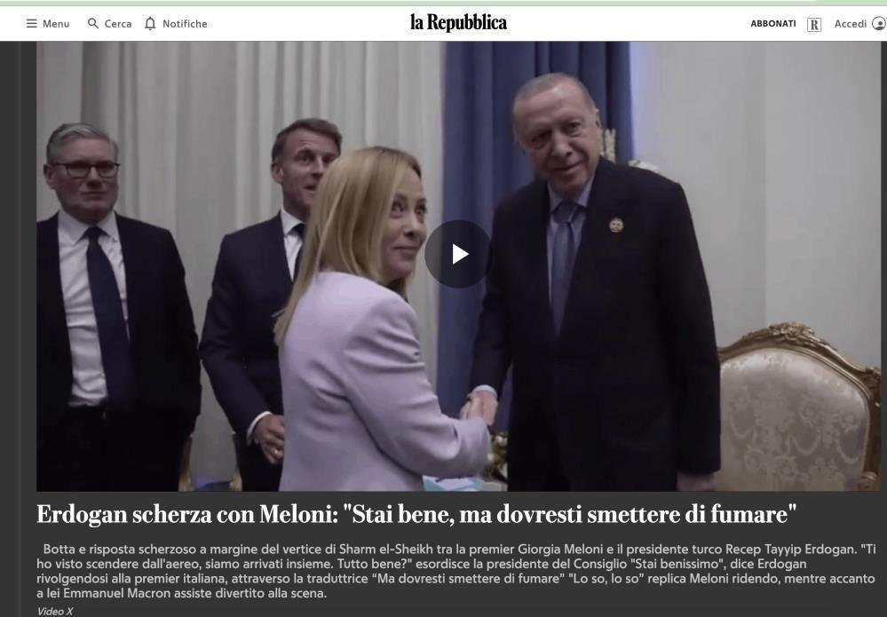 dunya o diyalogu konusuyor erdoganin meloniye sigarayi birakma tavsiyesi mansetlerde 1