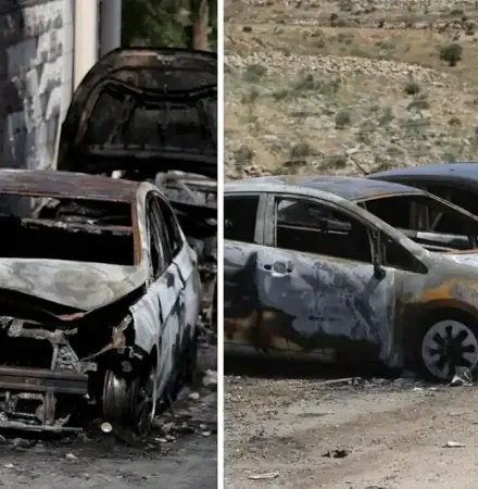 filistin topraklarini gasbeden israilliler bati seriada filistinlilerin araclarini yakti MK1mK66c.webp