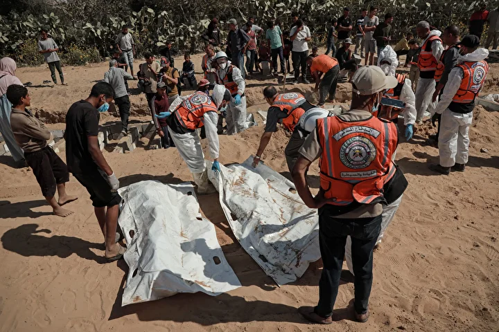 gazzede kimlikleri tespit edilemeyen 54 filistinlinin naasi deyr belaha getirildi 20 K95AKDEn