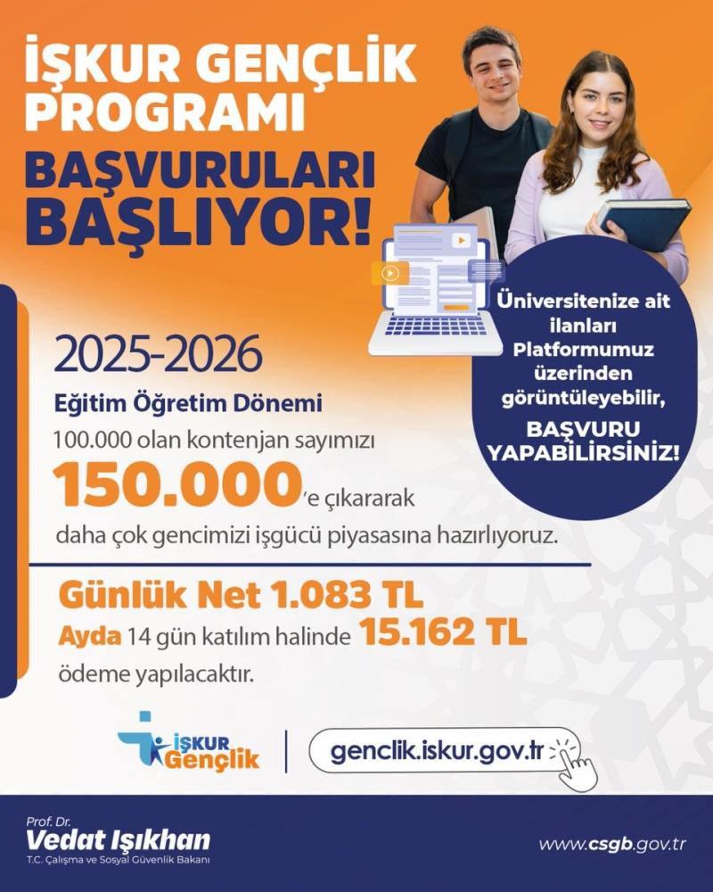 iskur genclik programi muracaatlari basliyor bakan isikhan duyurdu 0 XMAgq4uu