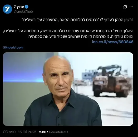 israilli generalden kudus savasi yakin cikisi karsimizda turkiye var 0 mb88etsM