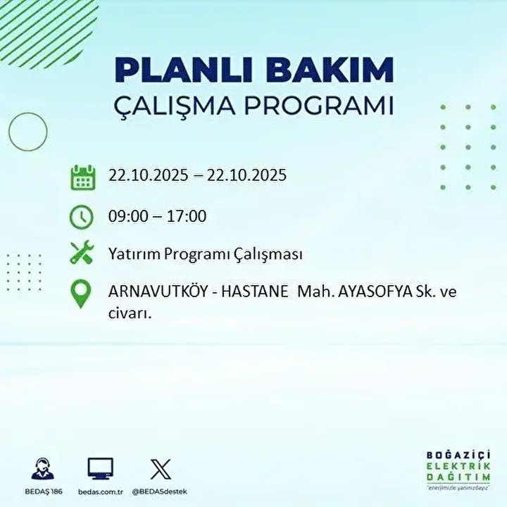 istanbulda 23 ilcede elektrik kesintisi bedas duyurdu 10 saati bulacak 14
