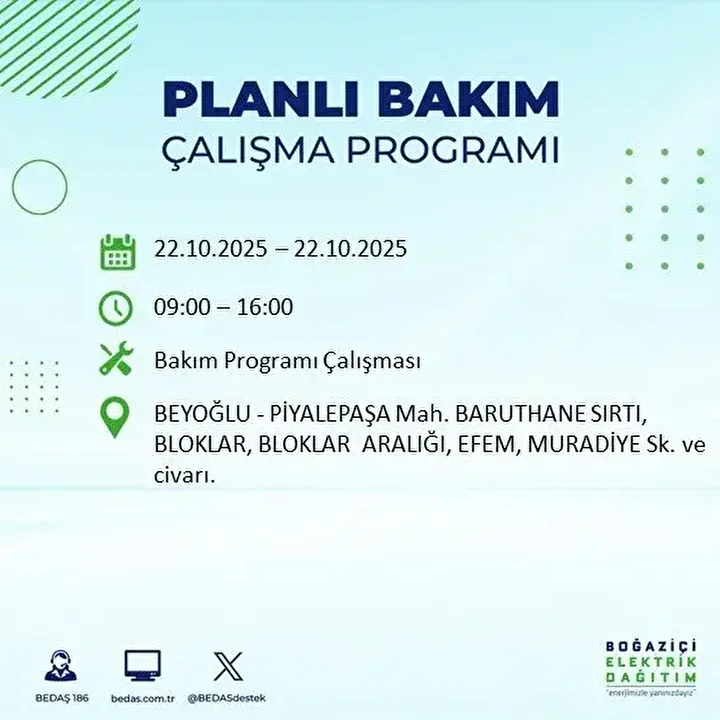 istanbulda 23 ilcede elektrik kesintisi bedas duyurdu 10 saati bulacak 7 Al1SydYD