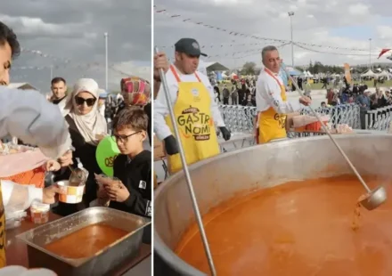 Kayseri’de başlayan 3. Gastronomi Günleri’nde 1 ton pastırmalı Gömeç kuru fasulyesi ikram edildi kayseride baslayan 3 gastronomi gunlerinde 1 ton pastirmali gomec kuru fasulyesi ikram edildi Swn4CGcg.webp