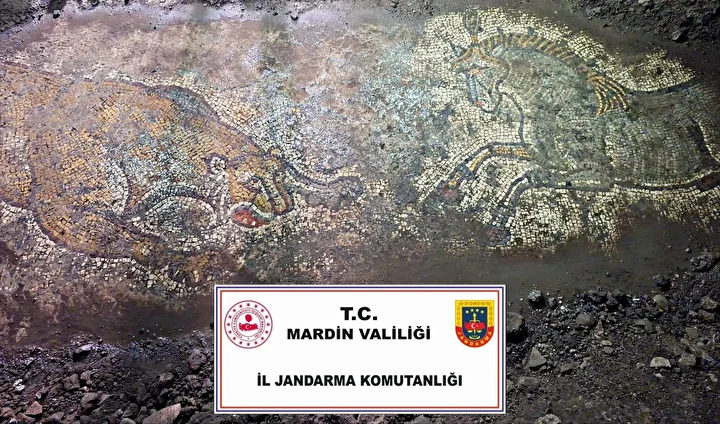 mardinde tarihi eser operasyonu roma devrine iliskin 1500 yillik mozaik ele gecirildi 4 619t7QGP