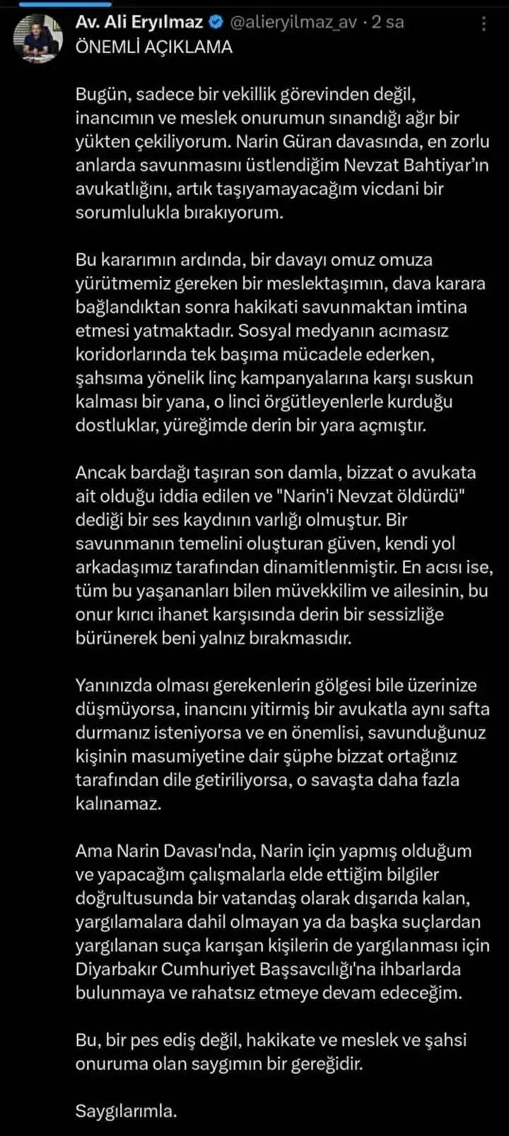 Narin Güran cinayeti: Nevzat Bahtiyar’ın avukatı davadan çekildi 9 narin guran cinayeti nevzat bahtiyarin avukati davadan cekildi 8 ckTuV8FB